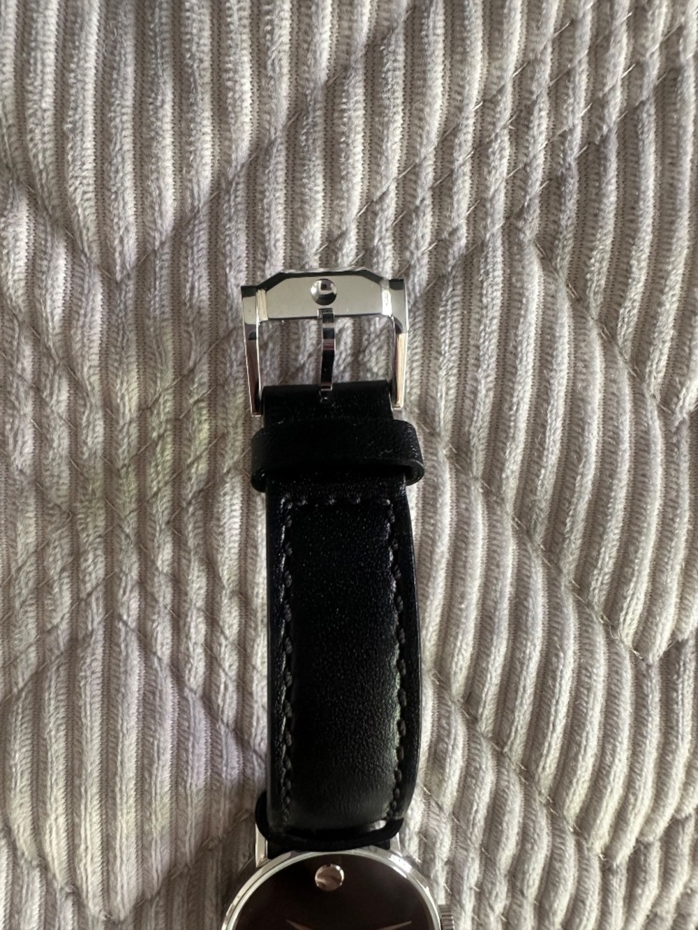 Movado Classic Museum Ladies Watch with black leather strap - Picture 3 of 4